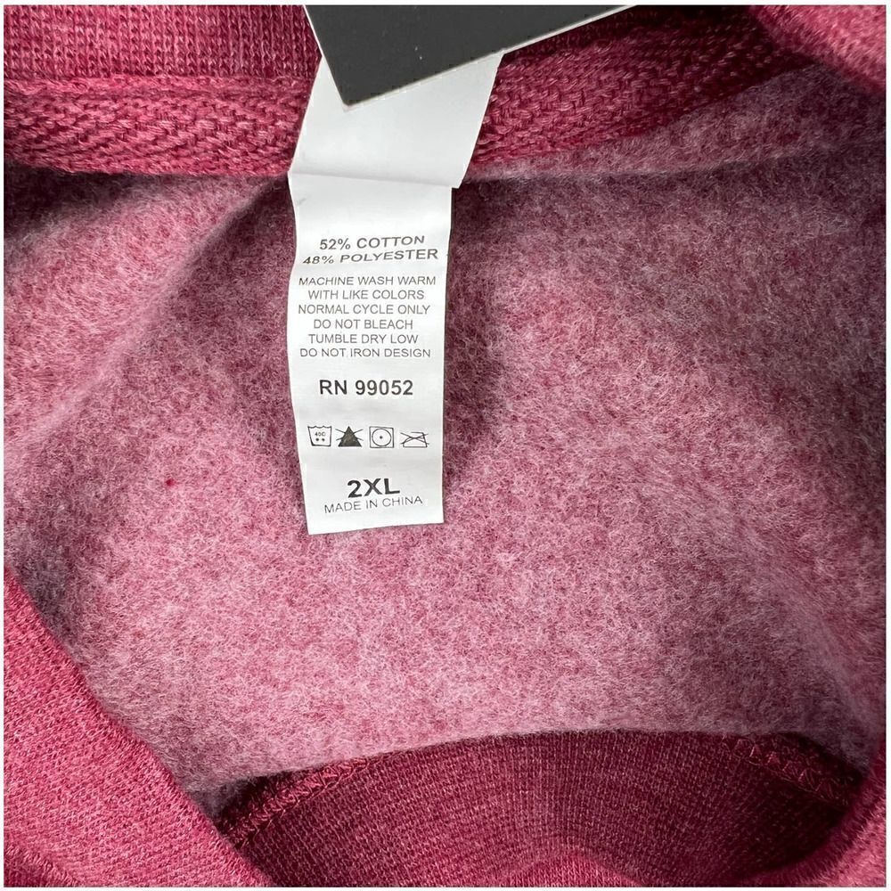 NWT Smith Men Red Sweatshirt Fleece Pullover US XXL Essential Crew Independent - Picture 7 of 7